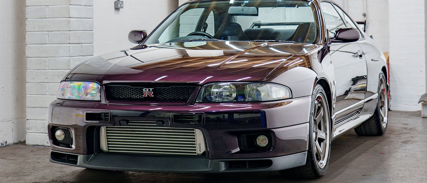 Nissan Skyline R33 GTR V-Spec in workshop